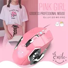 Игровая мышь Raton Bright Проводная для девушек, механическая геймерская мышь 3200DPI для PUBG, USB компьютерная мышь, геймерская мышь, трекбол 090228