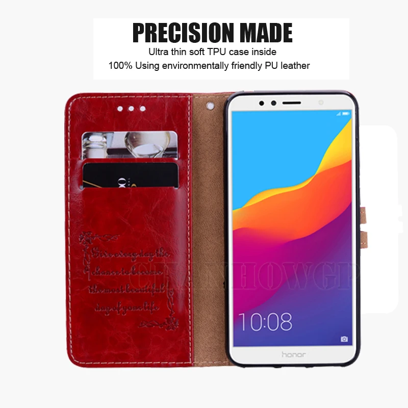 Роскошный кожаный чехол для Huawei Honor 7C бумажник 5 7 дюйма с откидной крышкой Pro