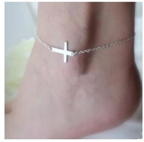 Новое поступление 2018 простые модные браслеты на ногу sl058 из сплава с перекрестной