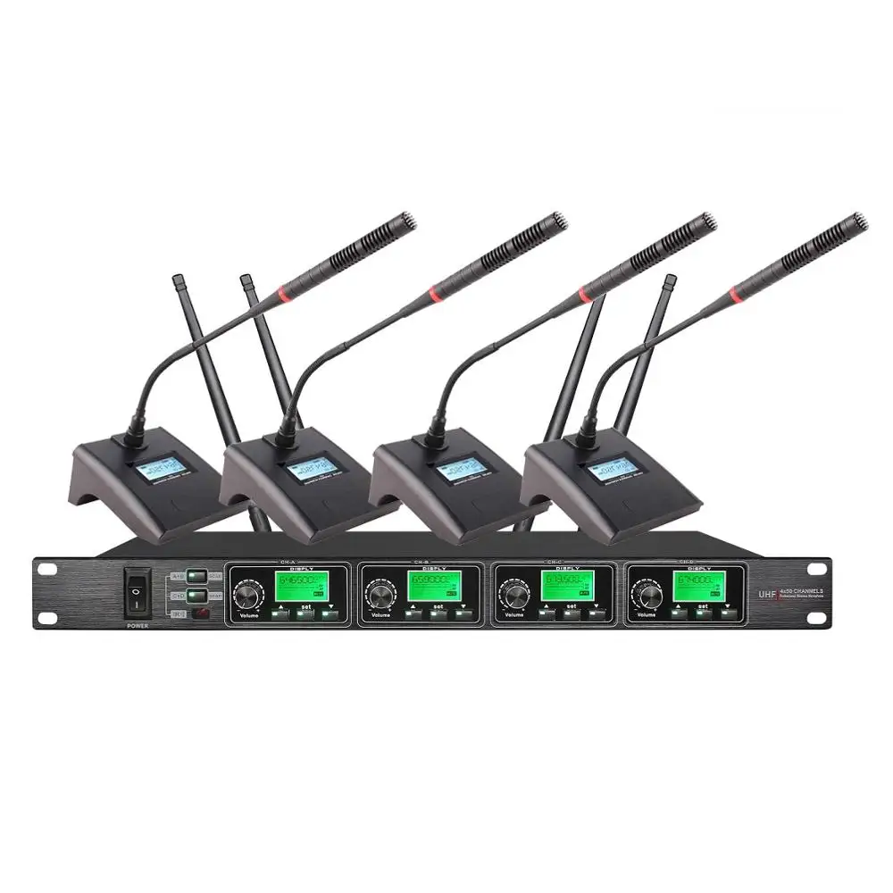Conference mic Bolymic инструмент микрофон 4 канала Professional uhf беспроводная гарнитура микрофон 4 для саксофона оркестровый вокальный Erhu флейта - Цвет: Conference mic