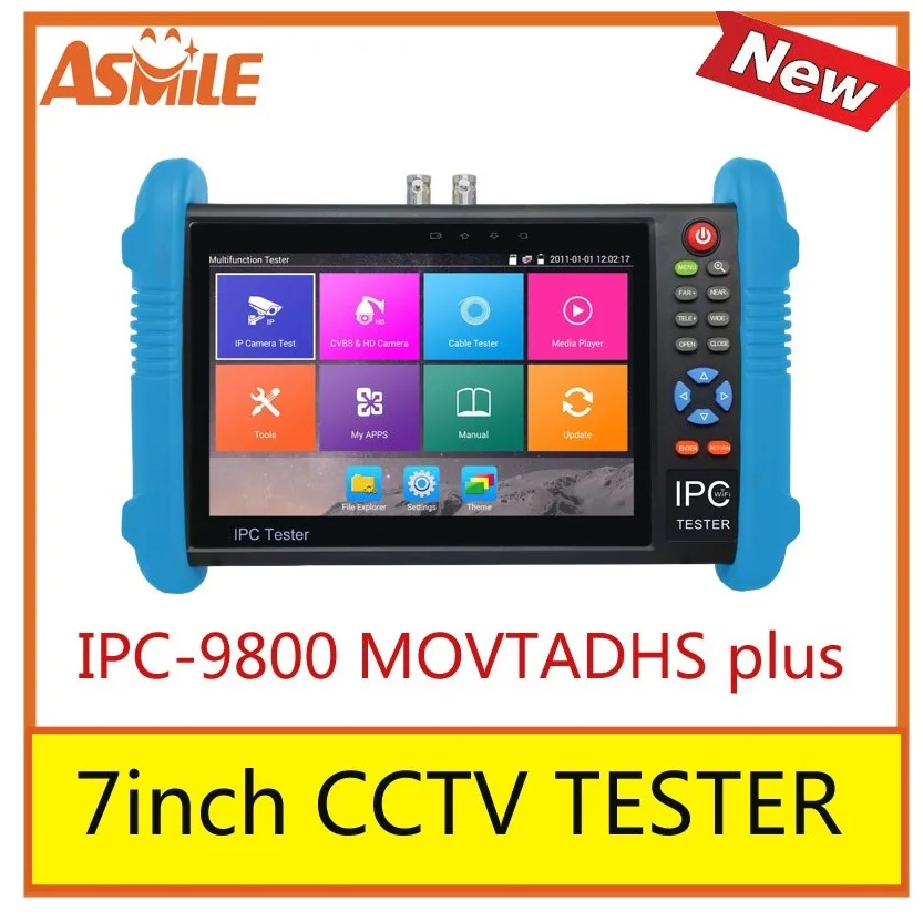 IPC-9800 MOVTADHS plus Новый 7-дюймовый IPS сенсорный экран cctv тестер разрешение 1280*800 с H.265 &amp