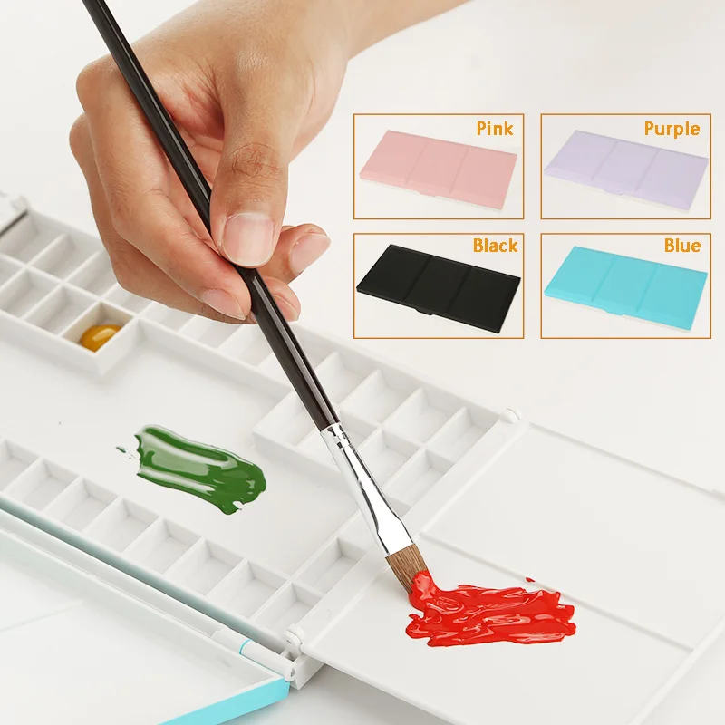 Палитра акварельных красок для путешествий с большими площадками смешивания