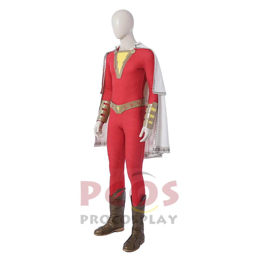 Justice Billy Batson Captain Marv костюм для косплея Shazam! Костюм и ботинки костюмированной