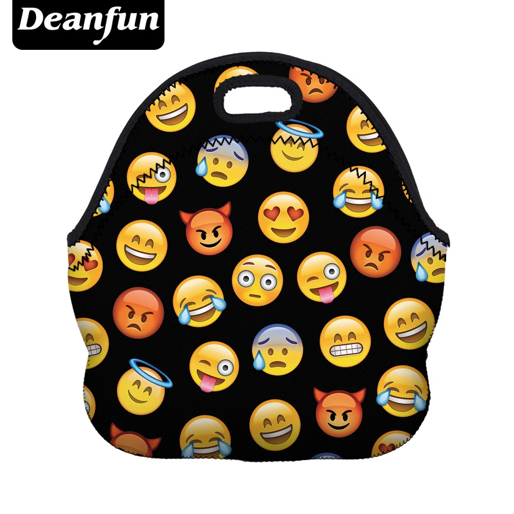 Deanfun неопреновый мешок для завтрака женщин с 3D принтом Emoji Parttern на молнии