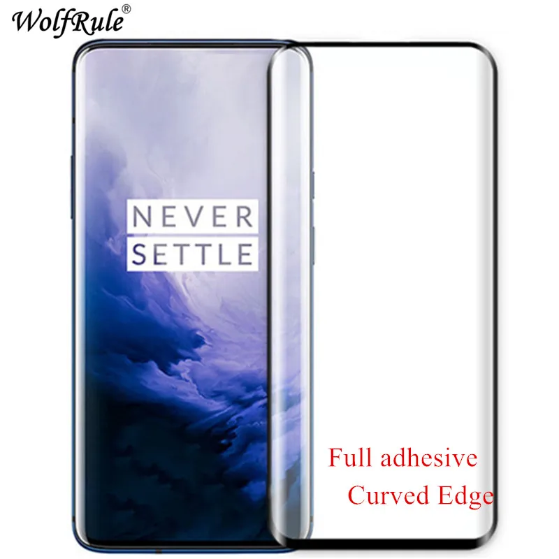 Pegamento completo curvado vidrio templado Oneplus 7 Pro curvado 3D Protector de pantalla de tel&eacute;fono pel&iacute;cula para Oneplus 7 Pro vidrio Oneplus 7 Pro 6,67"-0