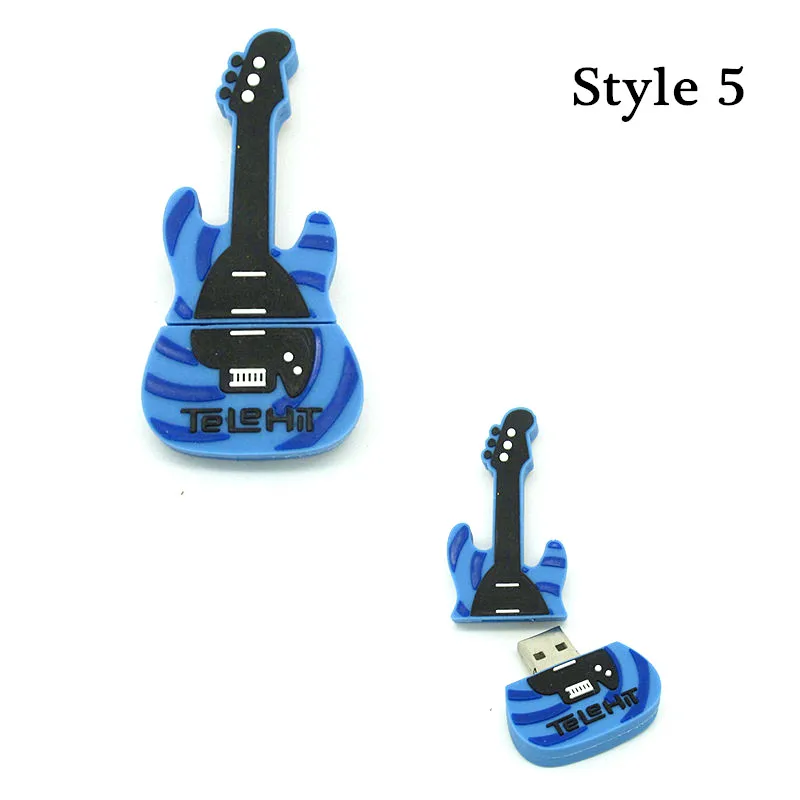 6 видов стилей мультфильм музыка Гитары usb флэш диск Memory Stick накопитель реальная