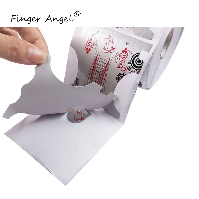 Finger Angel Серебряный лак для ногтей формы 50/100/500 шт. формы ногтей наклейки изогнутые накладные ногти Удлинительный УФ-гель для французского маникюра ногтей инструмент