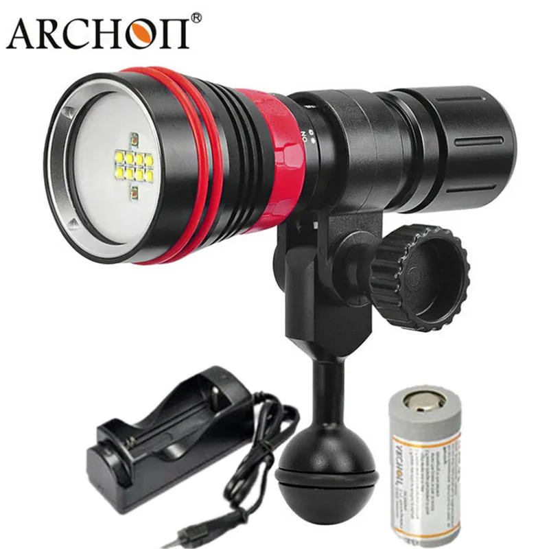 Светодиодный фонарик ARCHON D26VR W32R для дайвинга белый красный свет видеосъемки