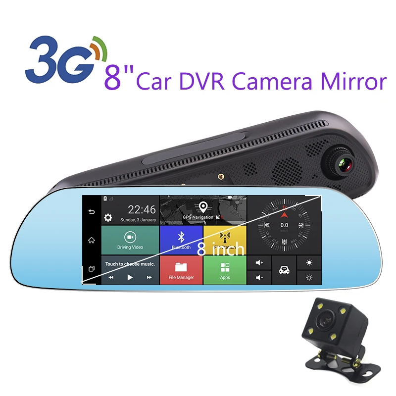 8 &quot3 г Touch Специальный Автомобильный видеорегистратор Камера зеркало GPS Bluetooth 16