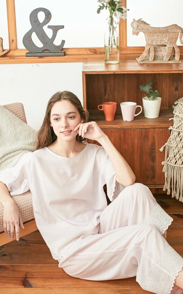 Vero Moda женский хлопок плиссированные манжеты с вырезами костюм для отдыха домашняя одежда | 3191TC504