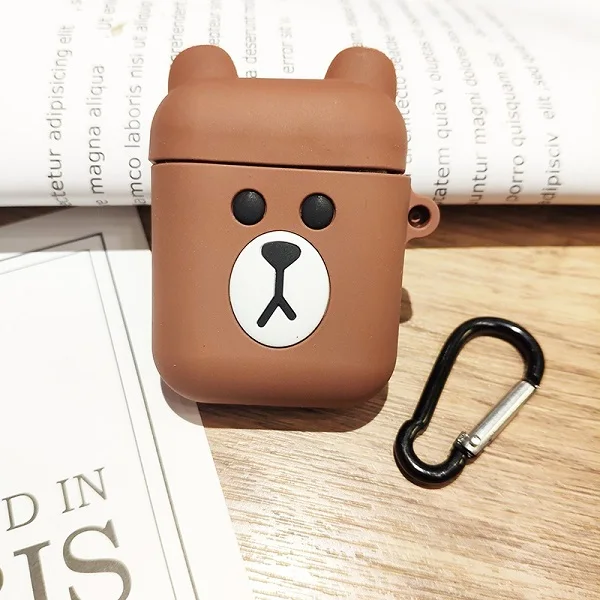 Cartoon1 Милый чехол для наушников для AirPods чехол для Air Pods аксессуары с героями мультфильмов на айрподс Apple эир подс силиконовый чехол с кольцами для ключей ремень чехол на эйрподс чехлы на наушники airpods airpods2 - Цвет: Cartoon1