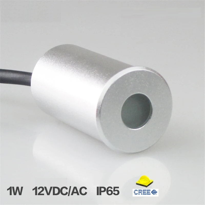 1 Вт светодиодный подземный светильник 30 мм 12 24 В вход IP65 Cree алюминиевый