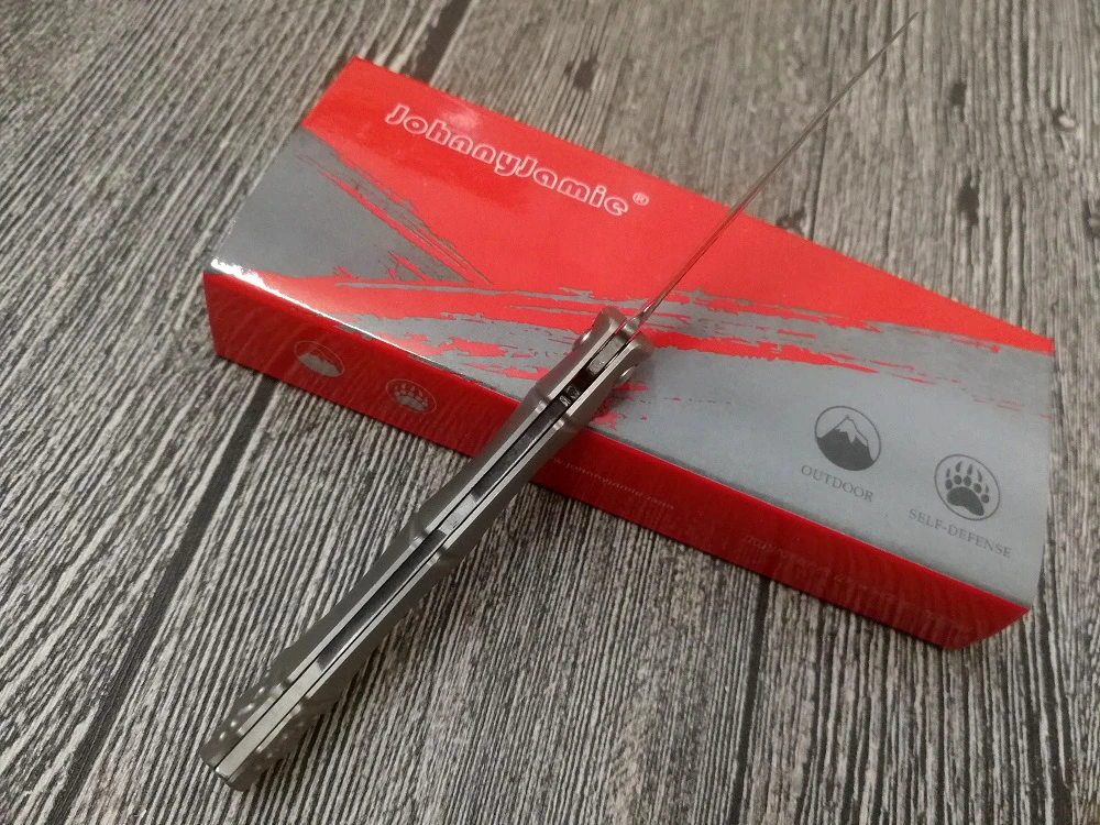 Jonnyjamie Mini UK PEN 1 нож C94TI 2,3" 31 г TC4 титановая ручка в БАМБУКОВОМ стиле дамасский складной карманный нож тактический EDC gear