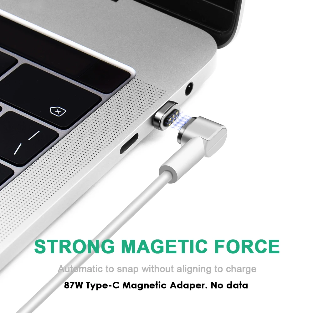 Магнитный USB адаптер типа C 87 Вт быстрая зарядка для matebook Nexus 5X 6P OnePlus 2 3