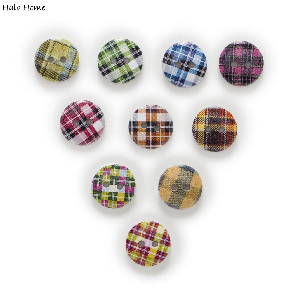 

50 шт Смешанные сетки 2 отверстия круглые деревянные Кнопки Декор дома швейная Скрапбукинг Костюмы 15 мм
