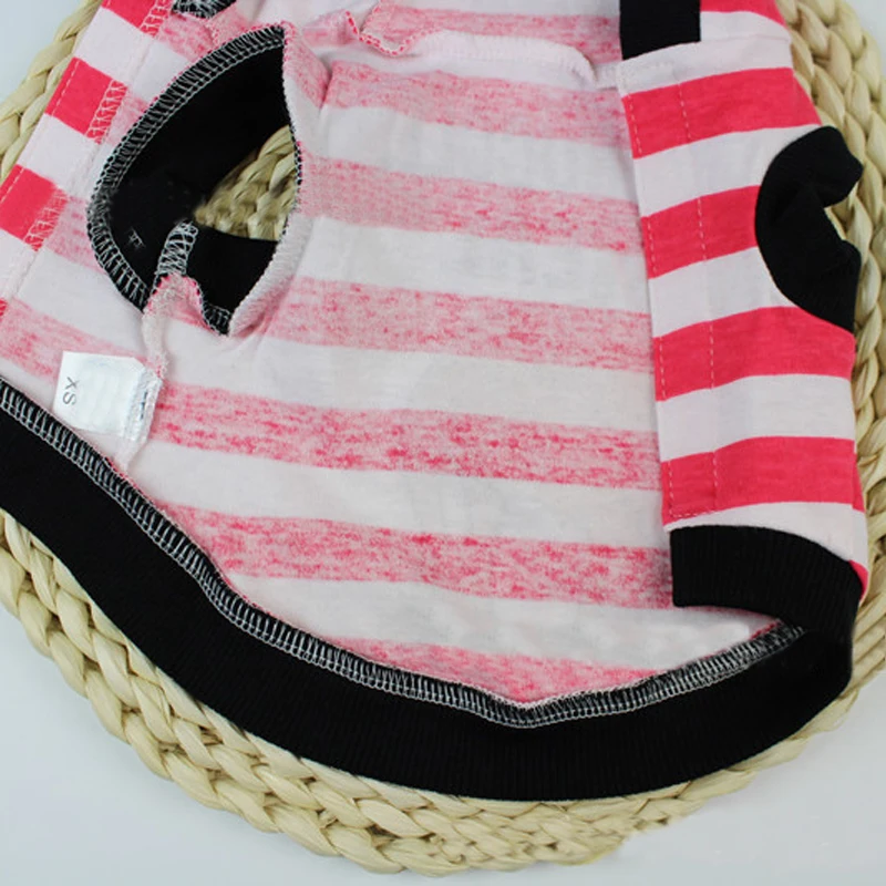 Одежда с рисунком собаки кошки Полосатое Пальто Хлопок Щенок Чихуахуа костюм для