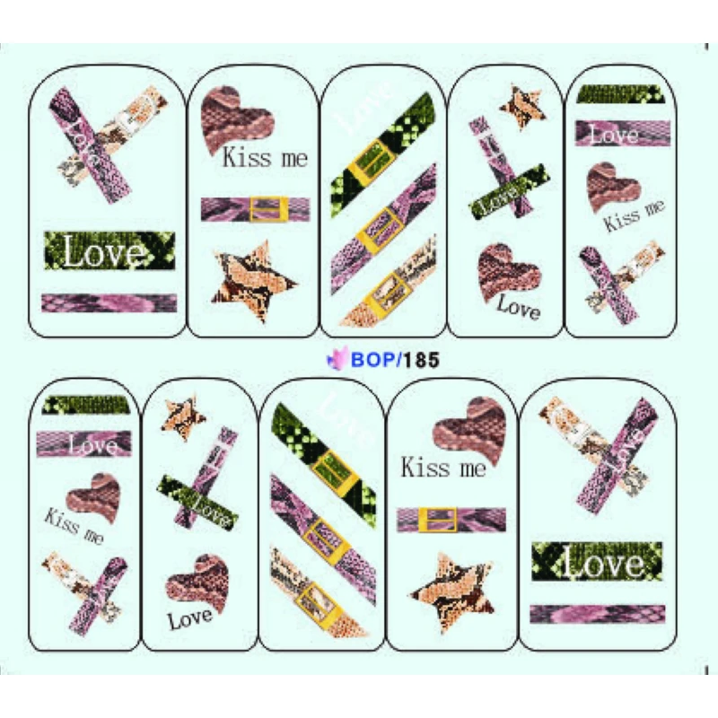 Наклейки для ногтей в виде змеи тигра леопарда наклейки дизайна 4 упаковки/партия