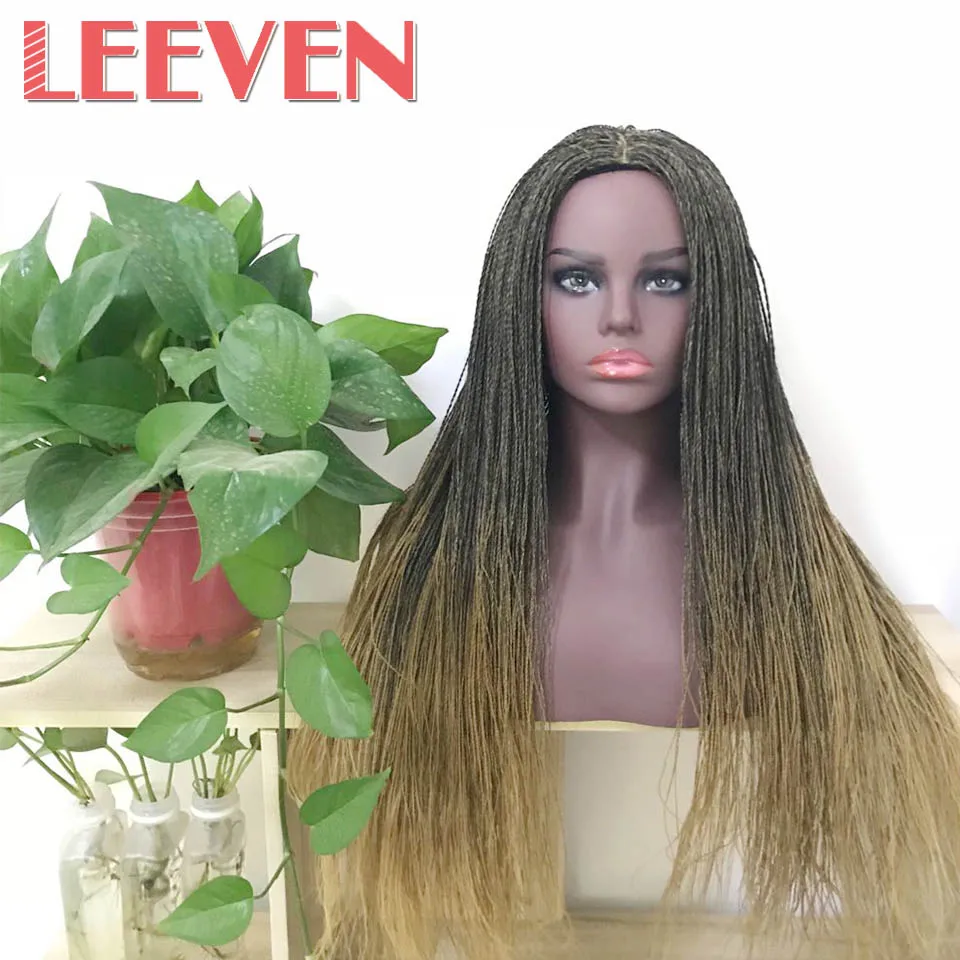 Leeven 22 дюймов синтетический Сенегальский 2x твист миллион Плетеный ни один парик на кружеве для женщин высокая температура волокна косплей волос