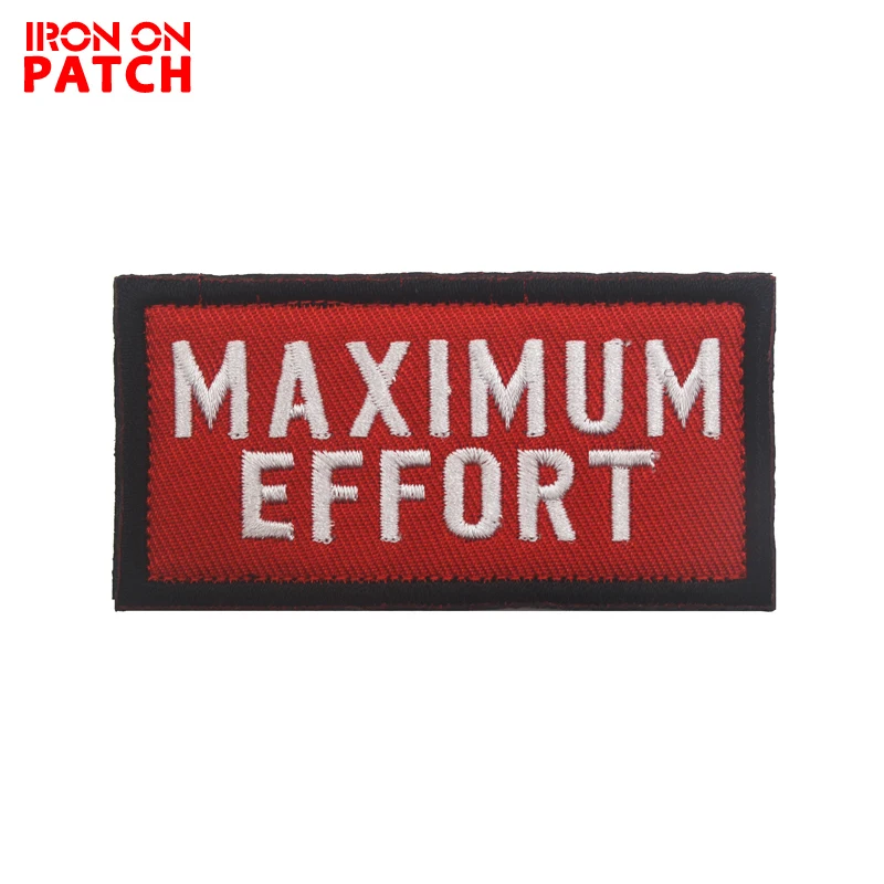 Нашивки с вышивкой максимум усилий военные тактические наплечные нарукавники
