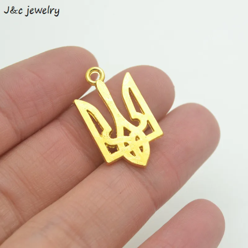 Опт 50 шт. подвески золотого цвета с украинской национальной эмблемой