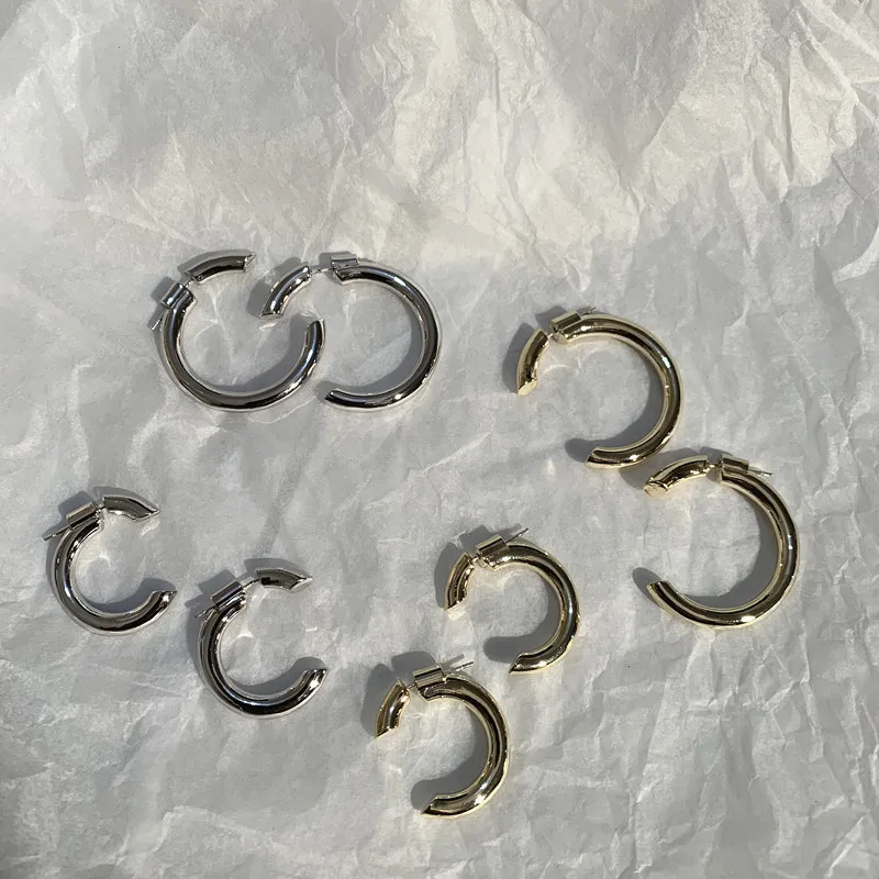 Минималистичные геометрические открытые круглые серьги гвоздики с для женщин