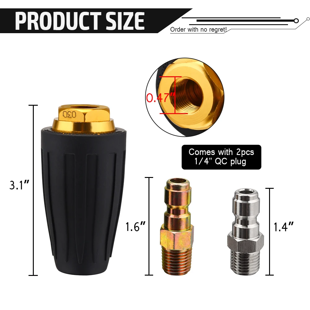 Турбонасадка 1/4 фунтов на кв. дюйм Универсальная насадка для распыления под