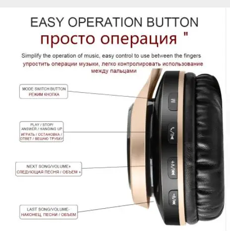 Беспроводной наушники Bluetooth за ухо С микрофоном Поддержка TF карты игровые для ПК
