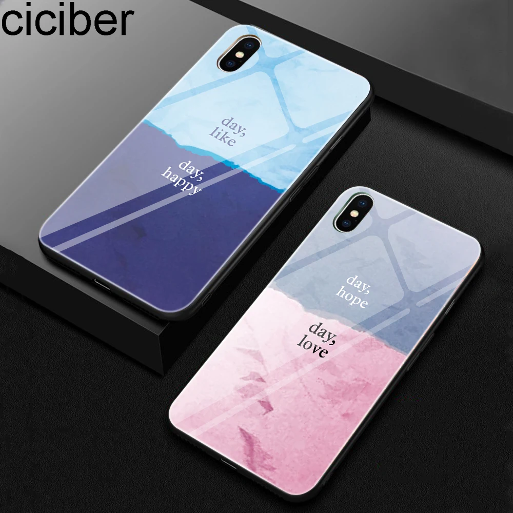 Ciciber чехлы из стекла для Iphone 11 Pro XR X XS MAX задняя крышка iPhone 7 8 6 6S Plus день Надеюсь