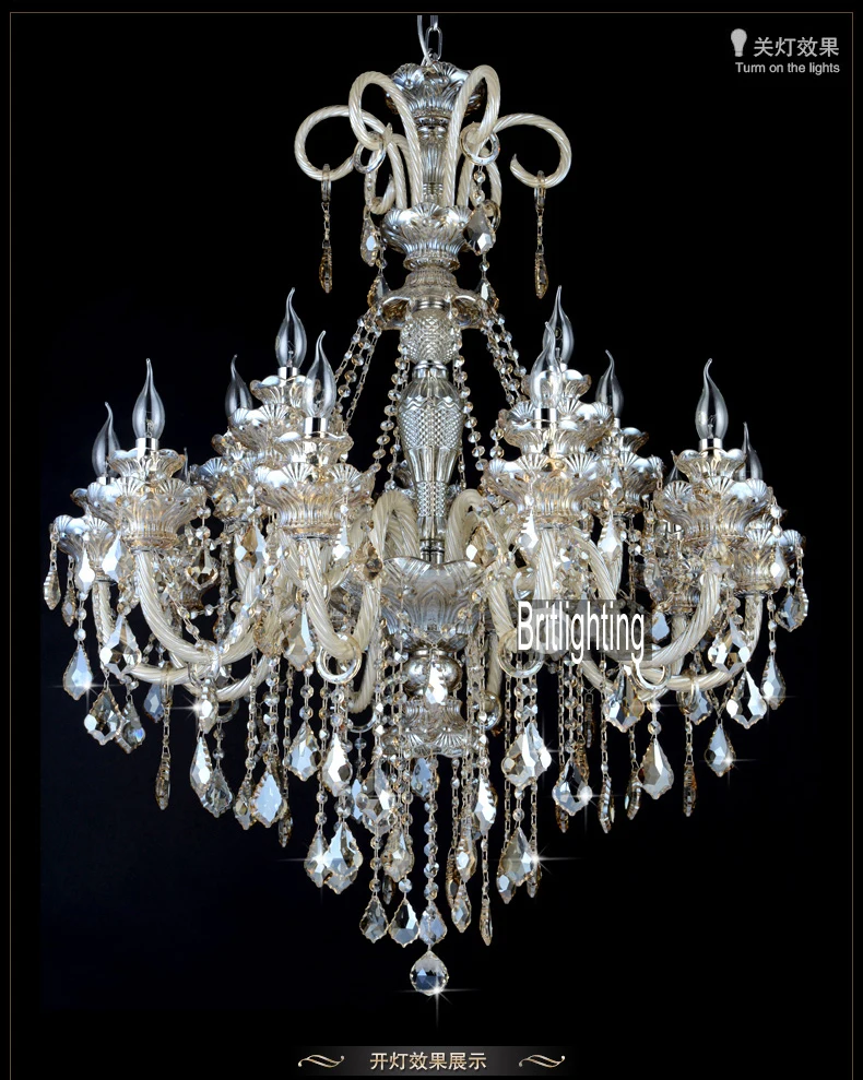 светодиодного кристалла светильники для гостиной кованого железа свечи люстры