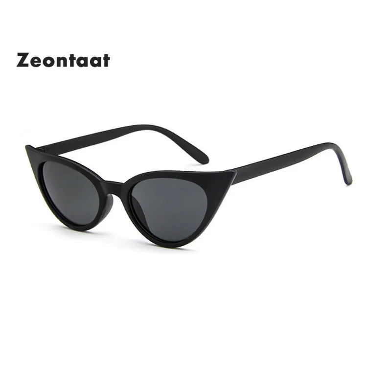 

Zeontaat Fashion Women Cat Eye Sunglasses Cute Sexy Brand Designer Summer Retro White Frame Black Cateye Sun Glasses UV400