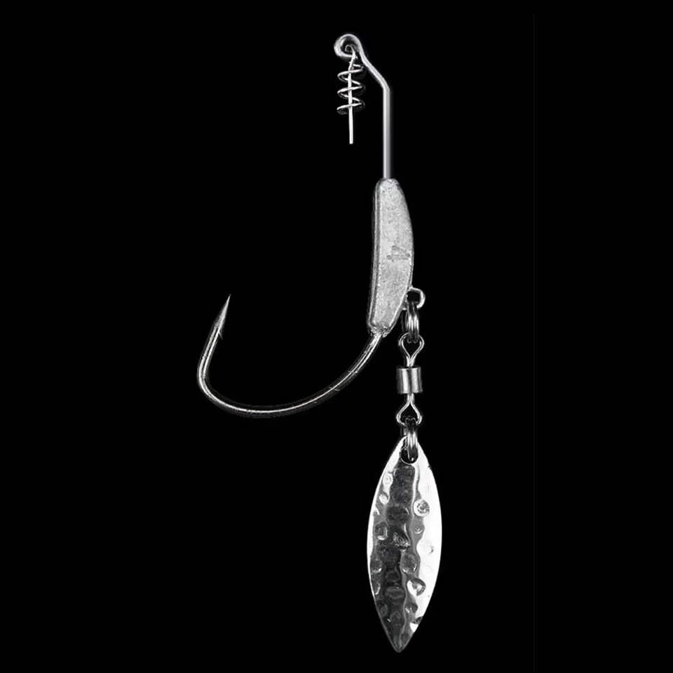 Silver WALK FISH 3 шт./лот офсетные рыболовные крючки свинцовые вес ed кривошипный крючок с ложкой мягкие приманки крючок добавить свинцовый вес крючок под червя - Цвет: Silver
