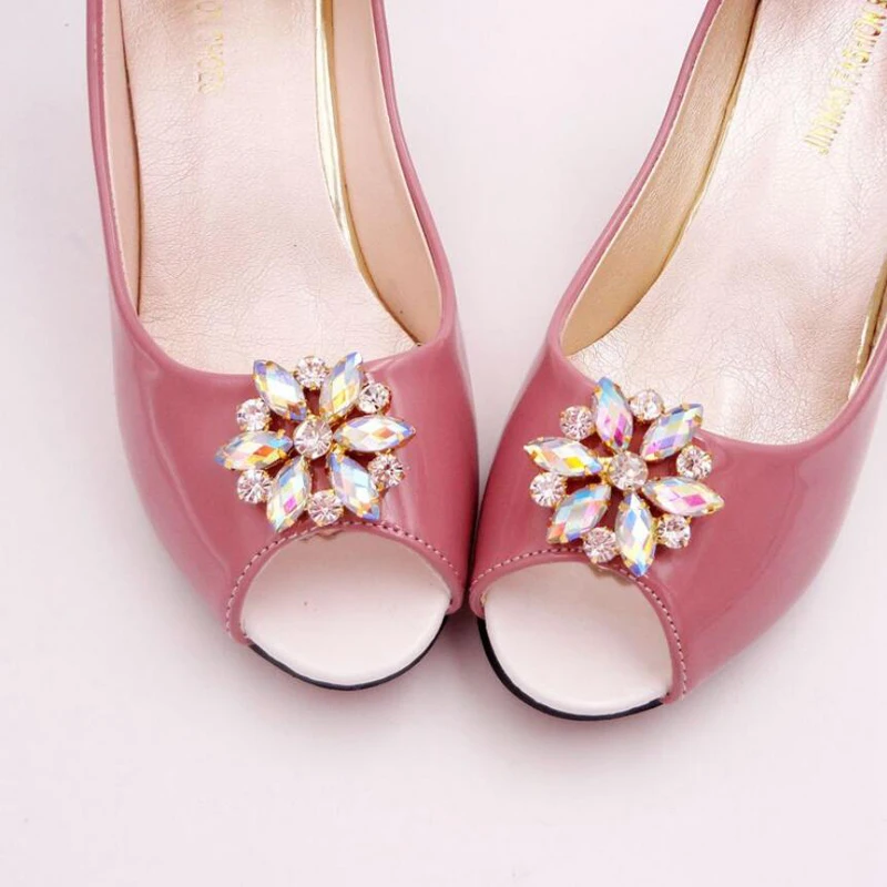 2 шт./лот 35 мм стекло * Смола горный хрусталь синий AB золотой цветок аппликация