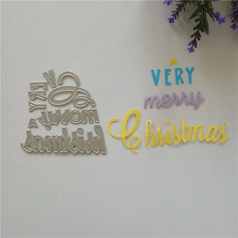 Новинка 2018 металлические Вырубные штампы с надписью &quotmerry Christmas&quot товары для