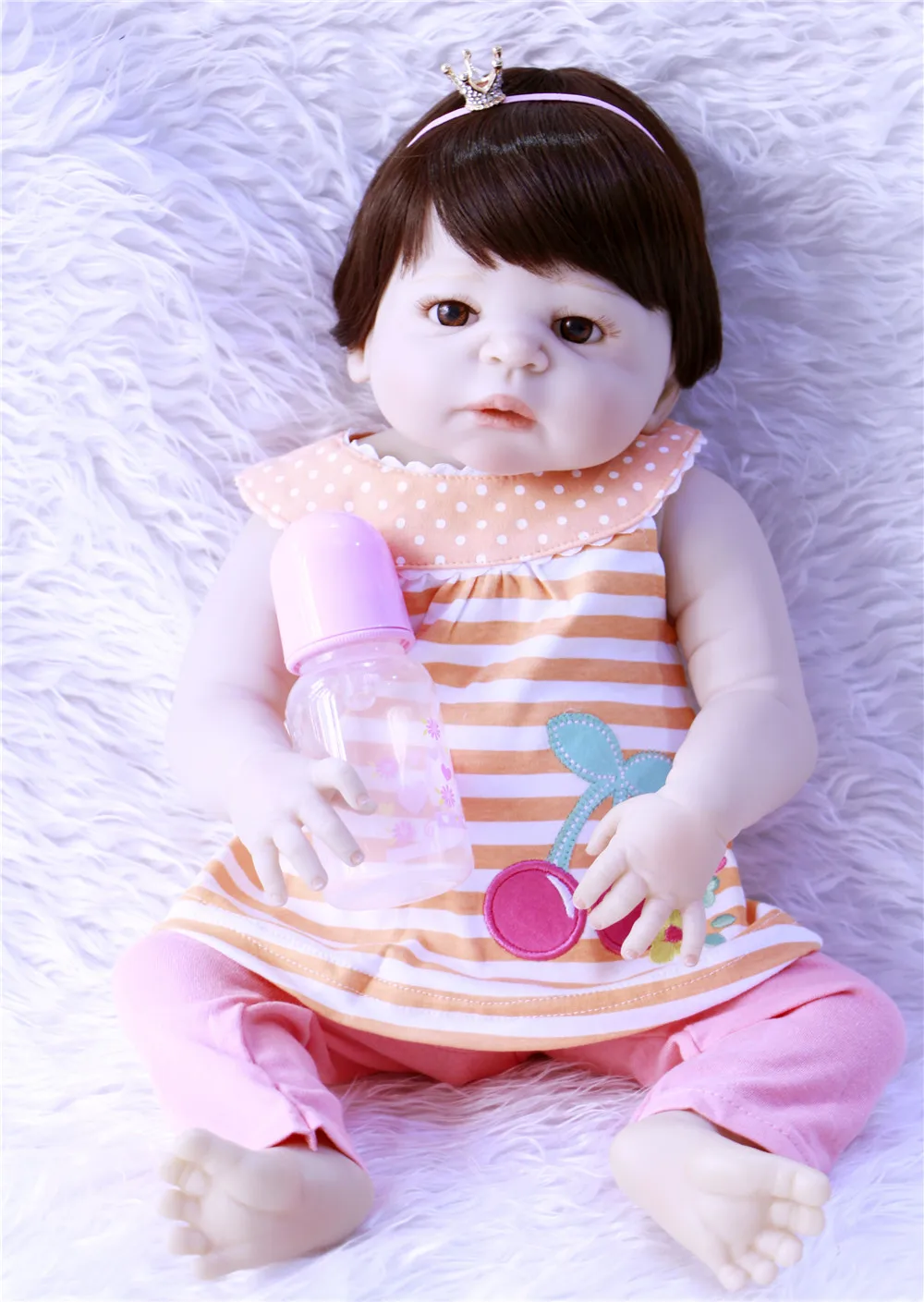 

22inches Cute BeBe Reborn Doll 55cm full Silicone Reborn Baby Dolls Lifelike Newborn Baby Gift Juguetes Babies Toys