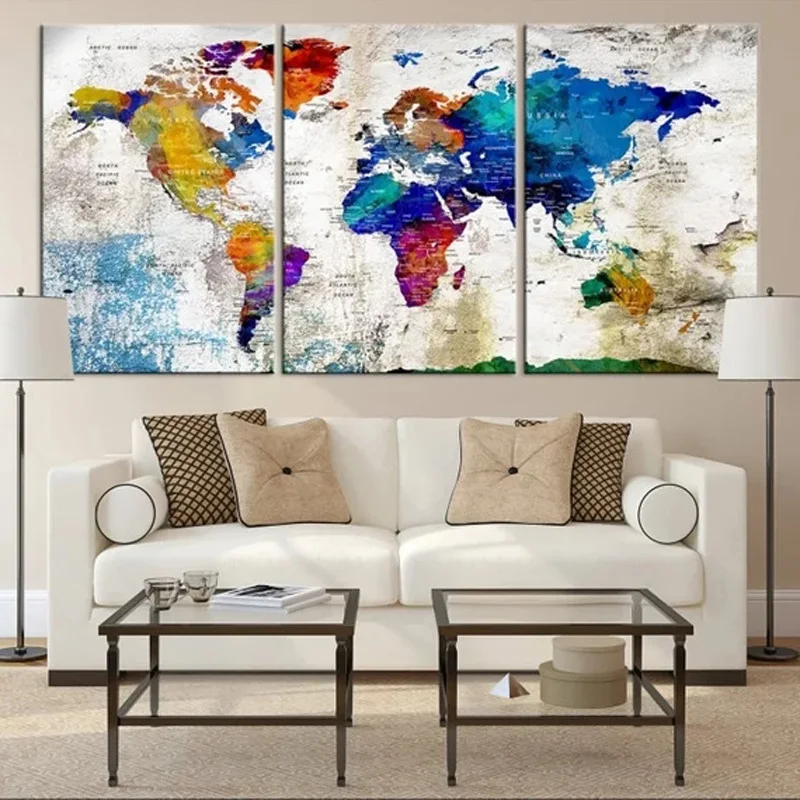 

diy 3 pcs,Diamond Embroidery,Colorful World Map,5D,Diamond Painting Cross Stitch,3D picture,Diamond Mosaic,home Decoration Z428