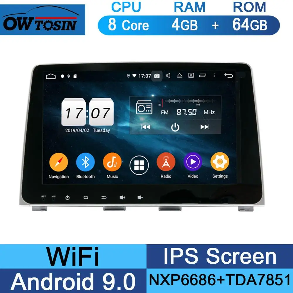 " ips Octa 8 ядерный 4 Гб ram+ 64 Гб rom Android 9,0 автомобильный DVD радио gps для hyundai Sonata DSP CarPlay Parrot BT стерео Adas - Цвет: 64G