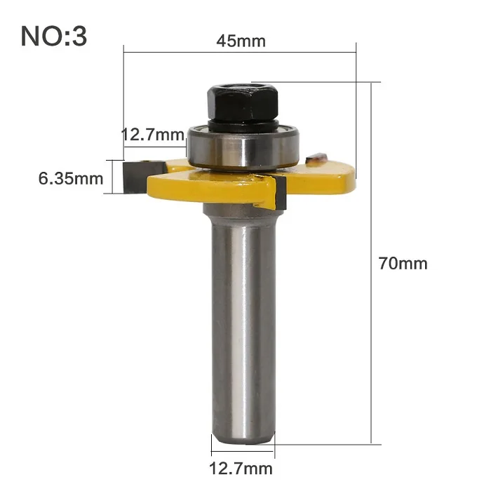 3 шт./компл. 1/2 хвостовик 5/3" x1/2" в сборе для вырезания гребней и печенье#20 просечки пазов и деревообрабатывающие резки для вырезания гребней и инструменты