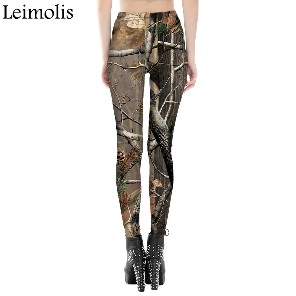 Leimolis 3D printed fitness push up workout leggings women gothic Desolate Forest plus size High Waist punk rock pants | Женская одежда