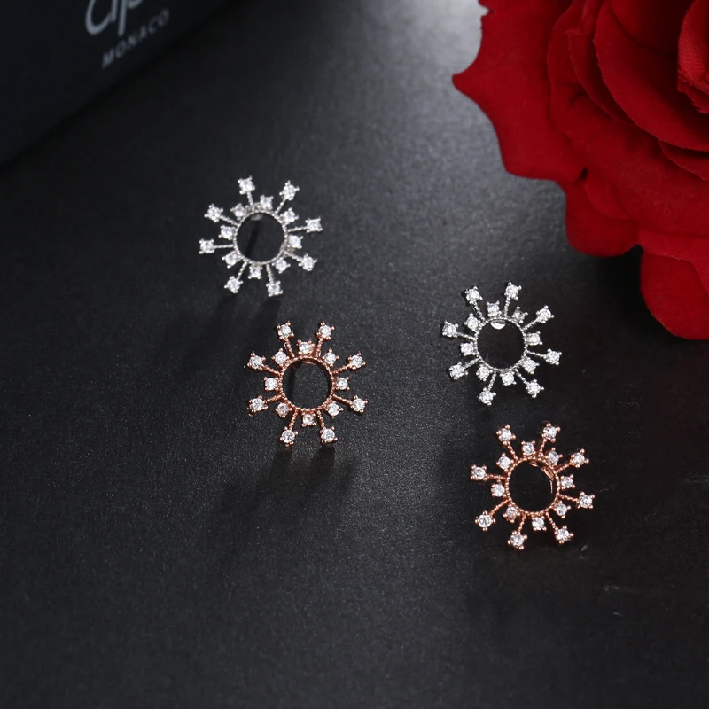 Женские круглые серьги пусеты EMMAYA модные с фианитами ААА|round stud earrings|fashion earringsstud
