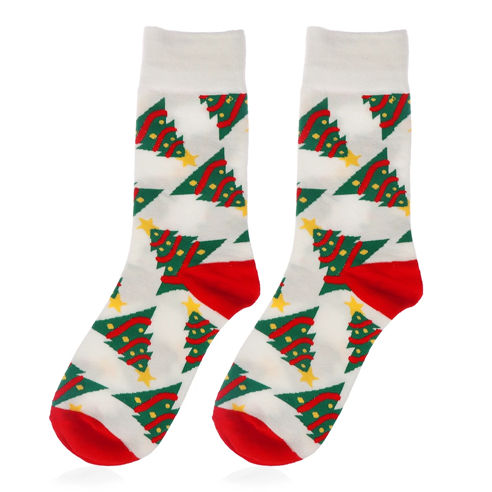 Носки с рисунком Санты Клауса теплые хлопковые носки со смешным для осени и зимы