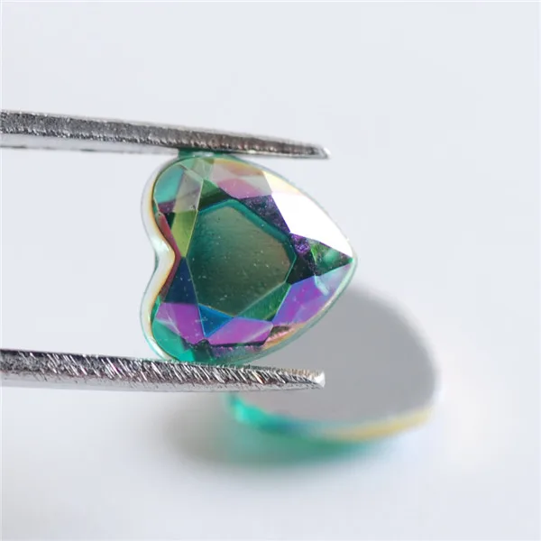 Light Green AB 6 мм 1000 шт/партия красочное плоское акриловое сердце горный хрусталь кристалл и камни костюм страз для DIY Одежда ручной работы - Цвет: Light Green AB