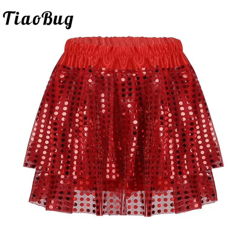 TiaoBug/Детская многослойная юбка пачка с блестящими блестками для латинских