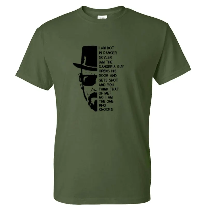 2019 summer men Cotton heisenberg casual short sleeve print O-Neck Short Sleeve Mens T Shirt Summer Male Slim Casual | Мужская одежда