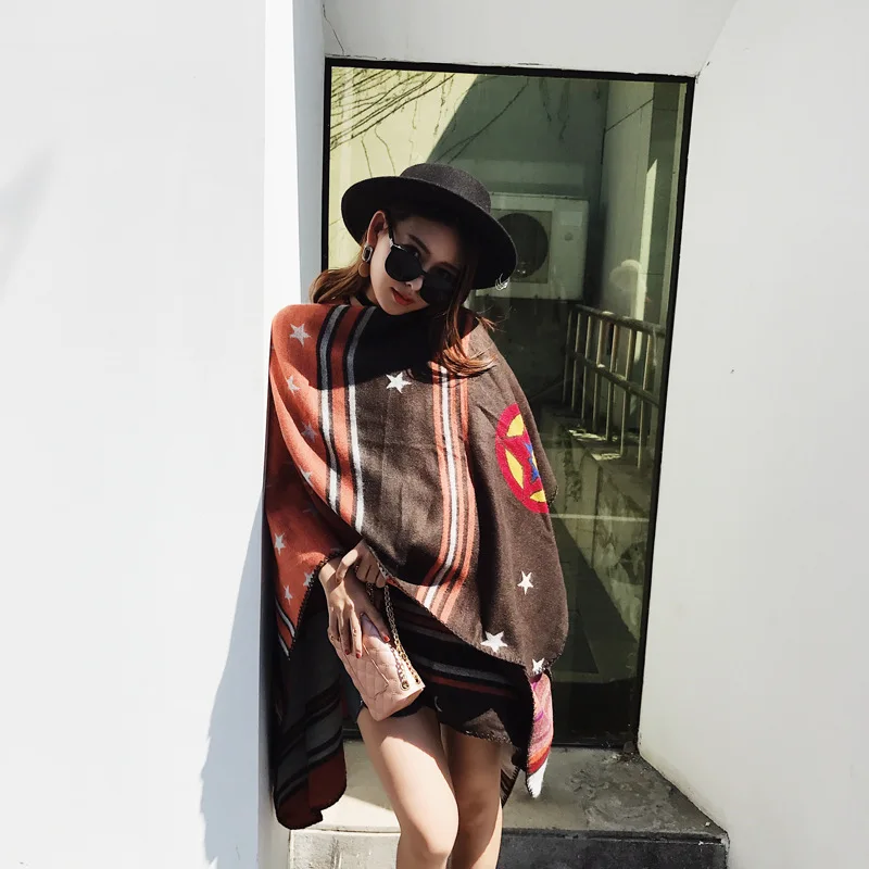 Платки Desigual шарф Новинка 2017 Европа Сплит негабаритных шаль платок хиджаб écharpe