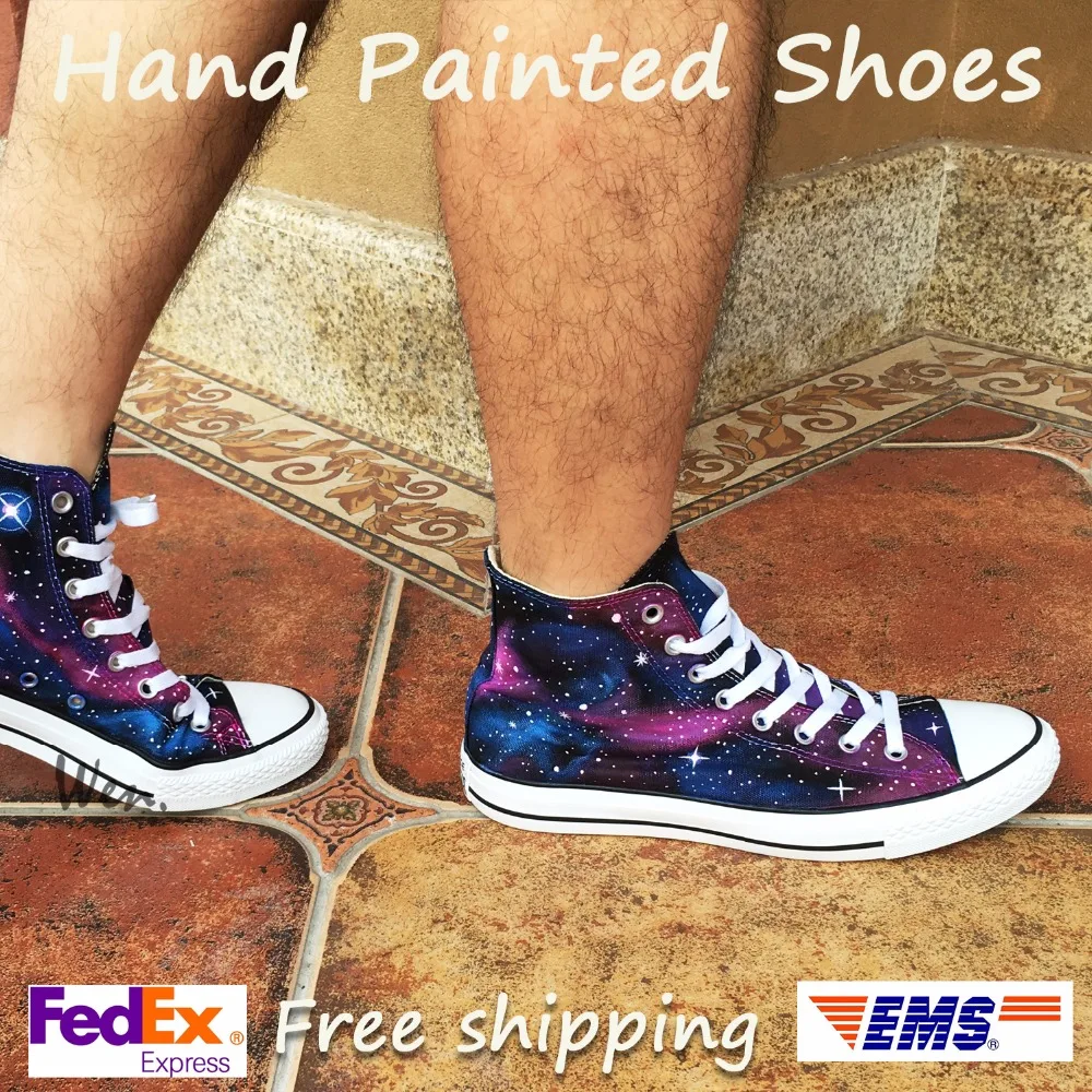 Вэнь ручная роспись обувь оригинальный дизайн пользовательский звездный свет