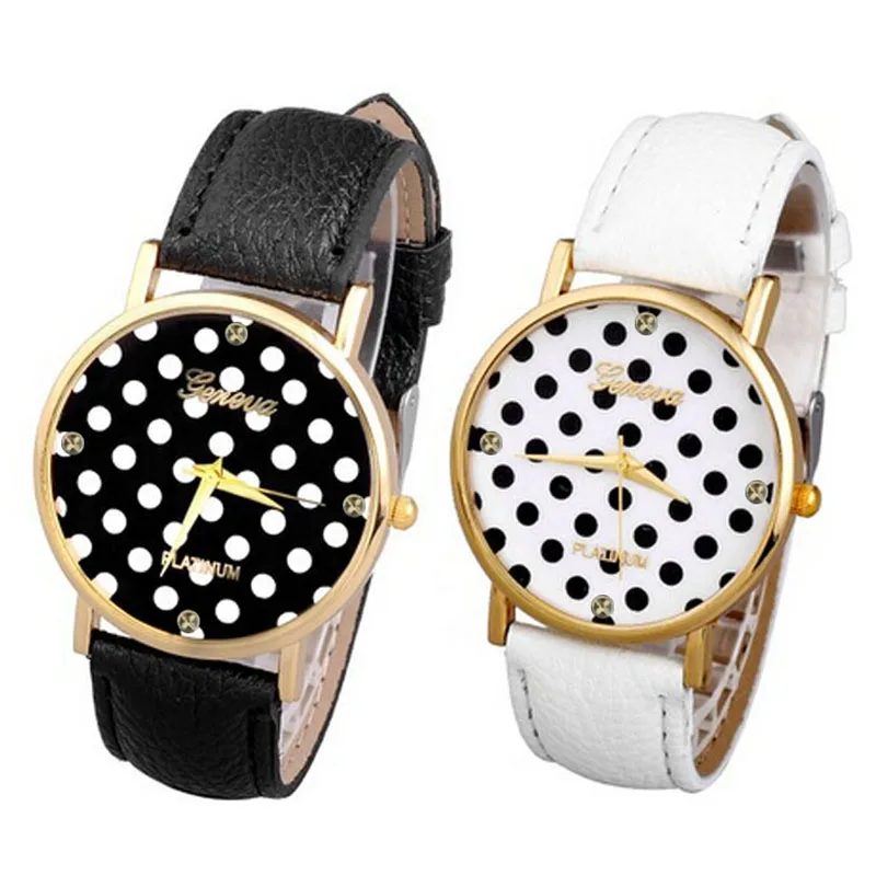 2018 новые модели Простые Модные женские часы бренды в горошек циферблат Кварцевые