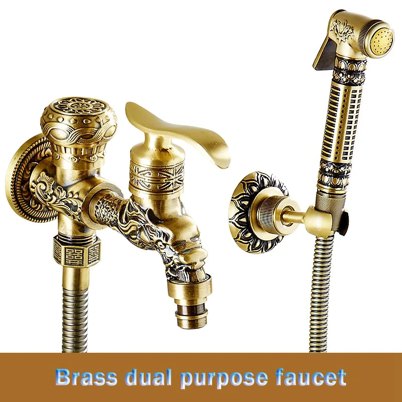 Uythner настенный кран для ванной комнаты резной стиральной машины с двумя