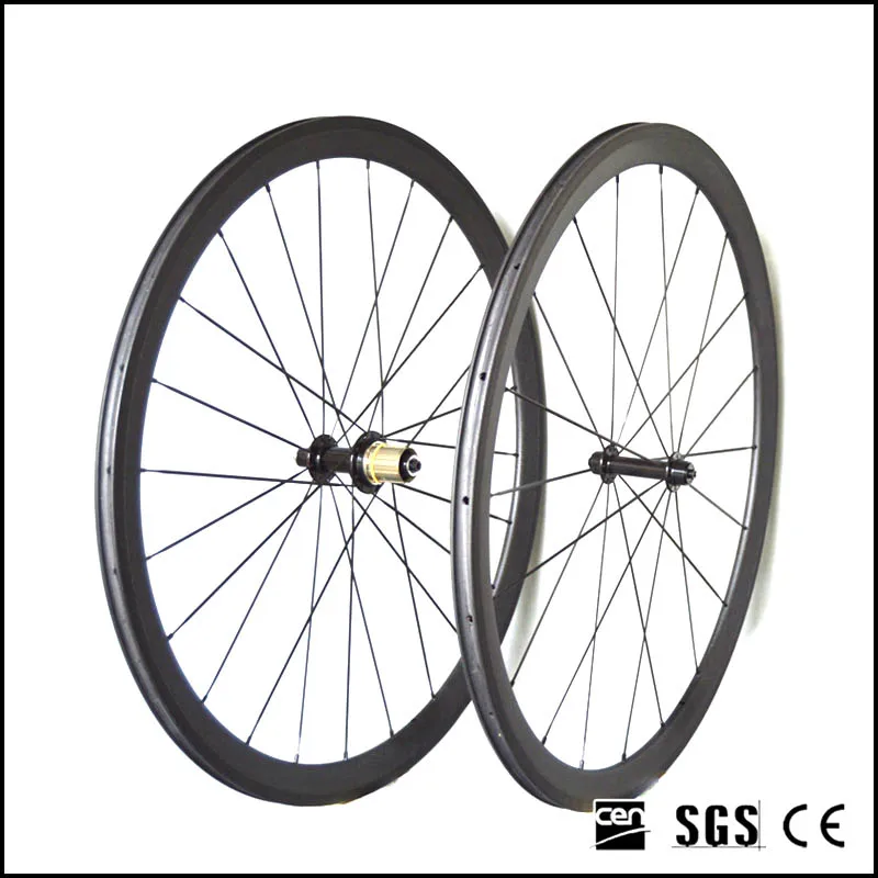 Catazer полный углерода 700C 23 мм 38 дорожный велосипед Clincher Колесная с Powerway R39 концентратор базальт V тормозной поверхности