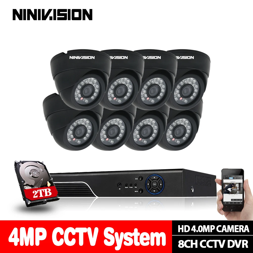 8-канальная система видеонаблюдения Супер HD 4MP AHD DVR комплект 8 шт. безопасность
