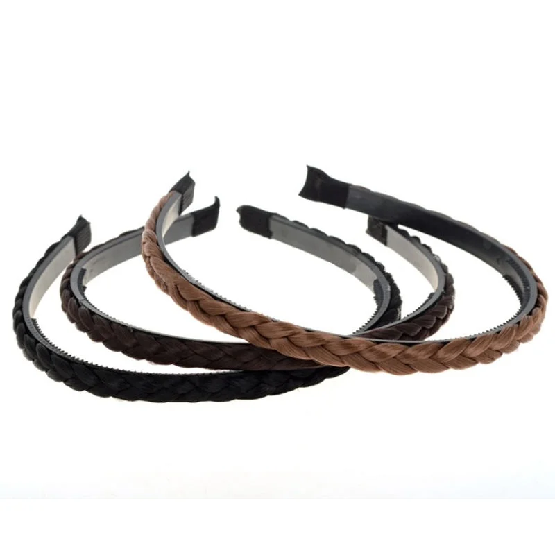 Горячая Распродажа женский головной убор плетеный обруч для волос ободок